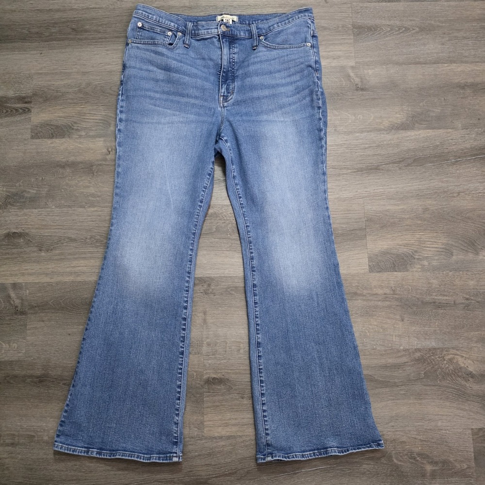 Madewell Skinny Flare Jeans 33 Medium Wash Stretch Denim Y2K Boho Festival - Picture 2 of 15